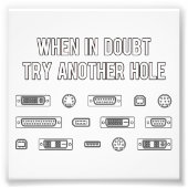 Probeer in twijfel een andere computer Port Hole Foto Afdruk (Voorkant)