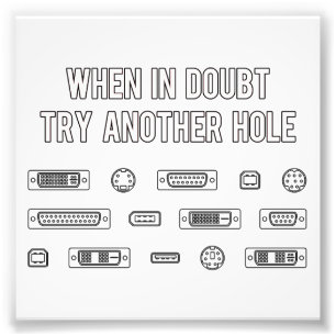 Probeer in twijfel een andere computer Port Hole Foto Afdruk