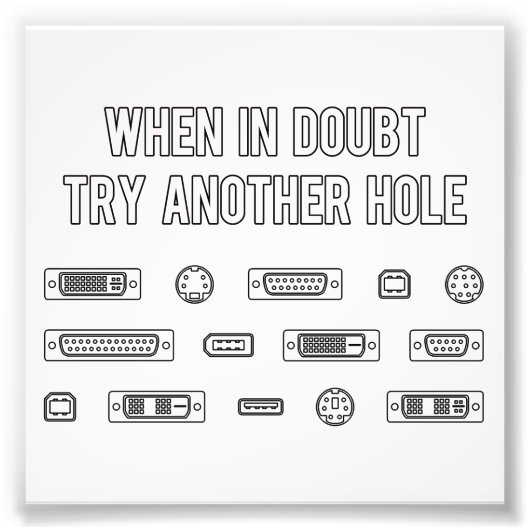 Probeer in twijfel een andere computer Port Hole Foto Afdruk (Voorkant)