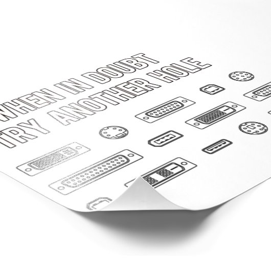 Probeer in twijfel een andere computer Port Hole Foto Afdruk (Hoek)