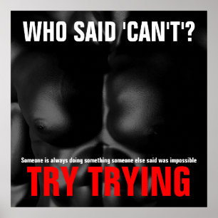 Probeer Inspirerend offerte succes zwart wit Poster