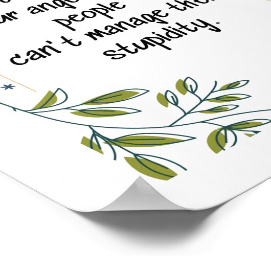 Probeer je boosheid te beheersen - Motivatie Poste Poster (Hoek)