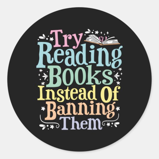 Probeer leesboeken in plaats van deze bladwijzer t ronde sticker (Voorkant)