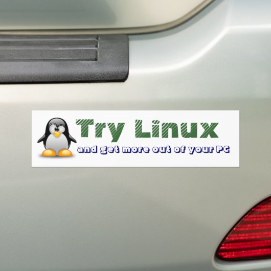 Probeer Linux Bumpersticker (Op auto)