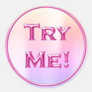 Probeer me de container van de Steekproef van het Ronde Sticker