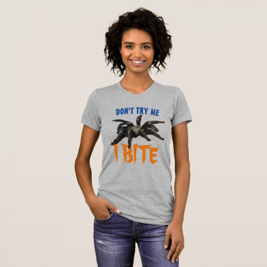 Probeer me eens dat ik spin Spooky Tarantula Hallo T-shirt (Voorkant volledig)