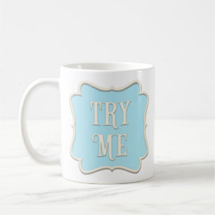 "Probeer me eens" Fairytale Tea Party Pastel Blue Koffiemok