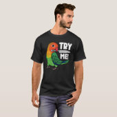 Probeer me eens met een mes bij Fischers Lovebird T-shirt (Voorkant volledig)