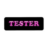 Probeer me fuchsia roze 3D tester monster containe Etiket (Voorkant)