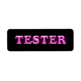 Probeer me fuchsia roze 3D tester monster containe Etiket