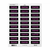 Probeer me fuchsia roze 3D tester monster containe Etiket (Full Sheet)