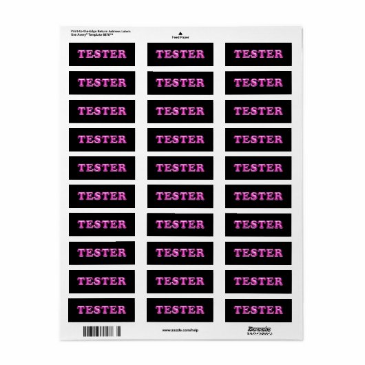 Probeer me fuchsia roze 3D tester monster containe Etiket (Full Sheet)