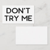 Probeer me geen papieren zakdoekje visitekaartje (Voorkant / Achterkant)