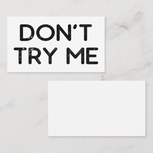 Probeer me geen papieren zakdoekje visitekaartje (Voorkant / Achterkant)