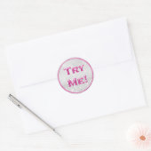 Probeer me Glitter Gray Pink Tester Sample Contain Ronde Sticker (Envelop)