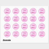 Probeer me Glitter Snoep Roze Tester Sample Contai Ronde Sticker (Vel)