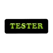 Probeer me groen zwart 3D tester monster container Etiket (Voorkant)