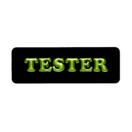 Probeer me groen zwart 3D tester monster container Etiket
