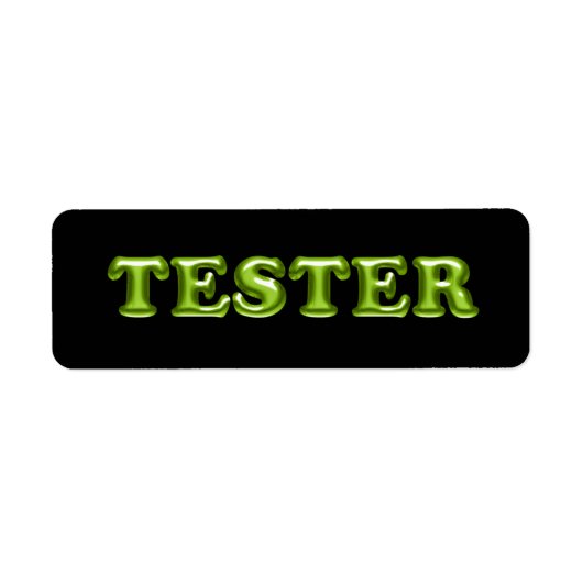 Probeer me groen zwart 3D tester monster container Etiket (Voorkant)