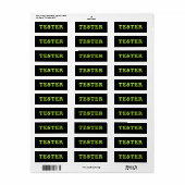 Probeer me groen zwart 3D tester monster container Etiket (Full Sheet)