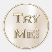 Probeer me Ivory Gold Grey voor de container van d Ronde Sticker (Voorkant)