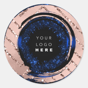 Probeer me Logo Roos blauw RoyalTester monster con Ronde Sticker