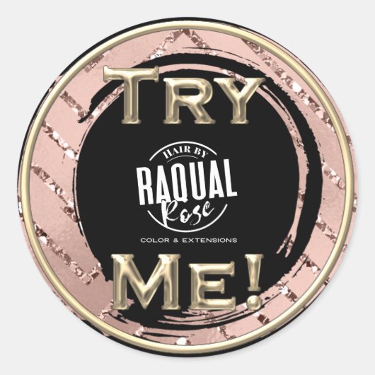 Probeer me Logo Roos GoldTester Sample Container Ronde Sticker (Voorkant)