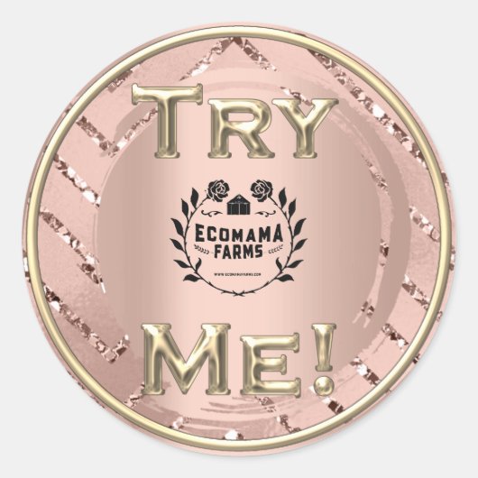 Probeer me Logo Roos Modern Tester Sample Containe Ronde Sticker (Voorkant)