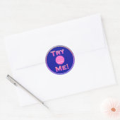 Probeer me Logo tester monster roze blauw klein be Ronde Sticker (Envelop)