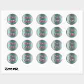 Probeer me Munt Blauwgroen Roze de Container van d Ronde Sticker (Vel)