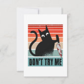 Probeer me niet, Moody Cat met mes Invitation Bedankkaart (Voorkant)
