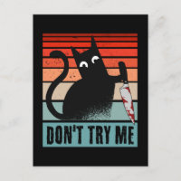 Probeer me niet, Moody Cat met mes Invitation