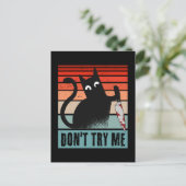Probeer me niet, Moody Cat met mes Invitation Briefkaart (Staand voorkant)