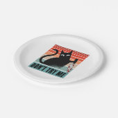 Probeer me niet, Moody Cat met mes Invitation Papieren Bordje (Gekanteld)