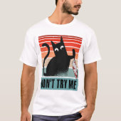 Probeer me niet, Moody Cat met mes Invitation T-shirt (Voorkant)