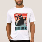 Probeer me niet, Moody Cat met mes Invitation T-shirt (Voorkant)