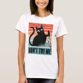 Probeer me niet, Moody Cat met mes Invitation T-shirt (Voorkant)
