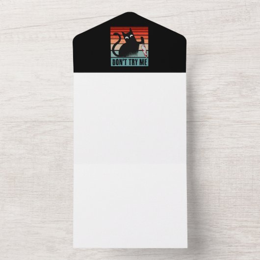 Probeer me niet, Moody Kat met mes Uitnodiging Pos (Binnen)