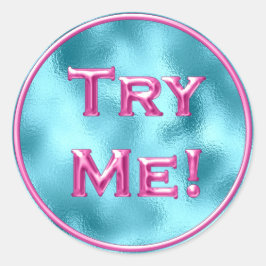 Probeer me Ocean Roze de Container van de Steekpro Ronde Sticker