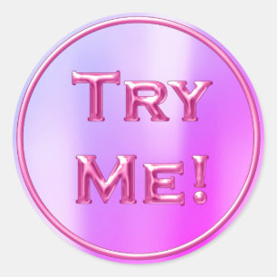 Probeer me ombre fuchsia roze tester monster conta ronde sticker
