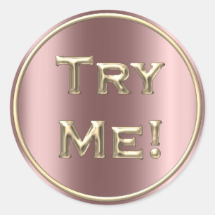 Probeer me Roos Gold Blush Tester Sample Container Ronde Sticker