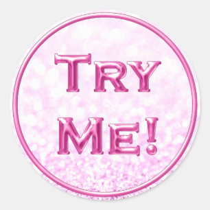 Probeer me schitteren de Roze Container van de Ronde Sticker