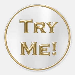 Probeer me Silver Gold voor de verpakking van het Ronde Sticker