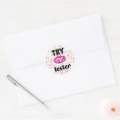 Probeer me tester-label ronde sticker (Envelop)