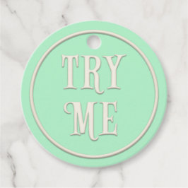 "Probeer me" Wonderland Tea Party Green Bedankjes Labels