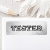 Probeer me zilvergrijs 3D tester monster container Etiket (Insitu)