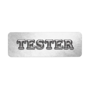Probeer me zilvergrijs 3D tester monster container Etiket