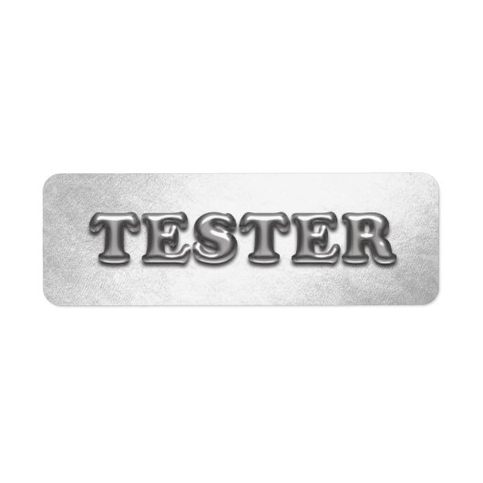 Probeer me zilvergrijs 3D tester monster container Etiket (Voorkant)