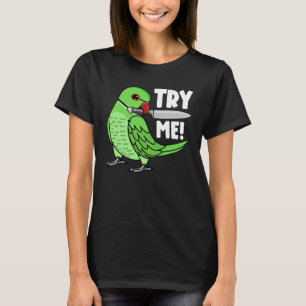Probeer Mij Papegaai Met Mes I Groen Indische Hals T-shirt