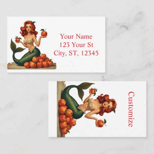 Probeer Mijn Perziken Zeemeermin Thunder_Cove Visitekaartje (Voorkant / Achterkant)